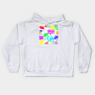 Watercolor splatter effect, brush strokes, spray texture Kids Hoodie